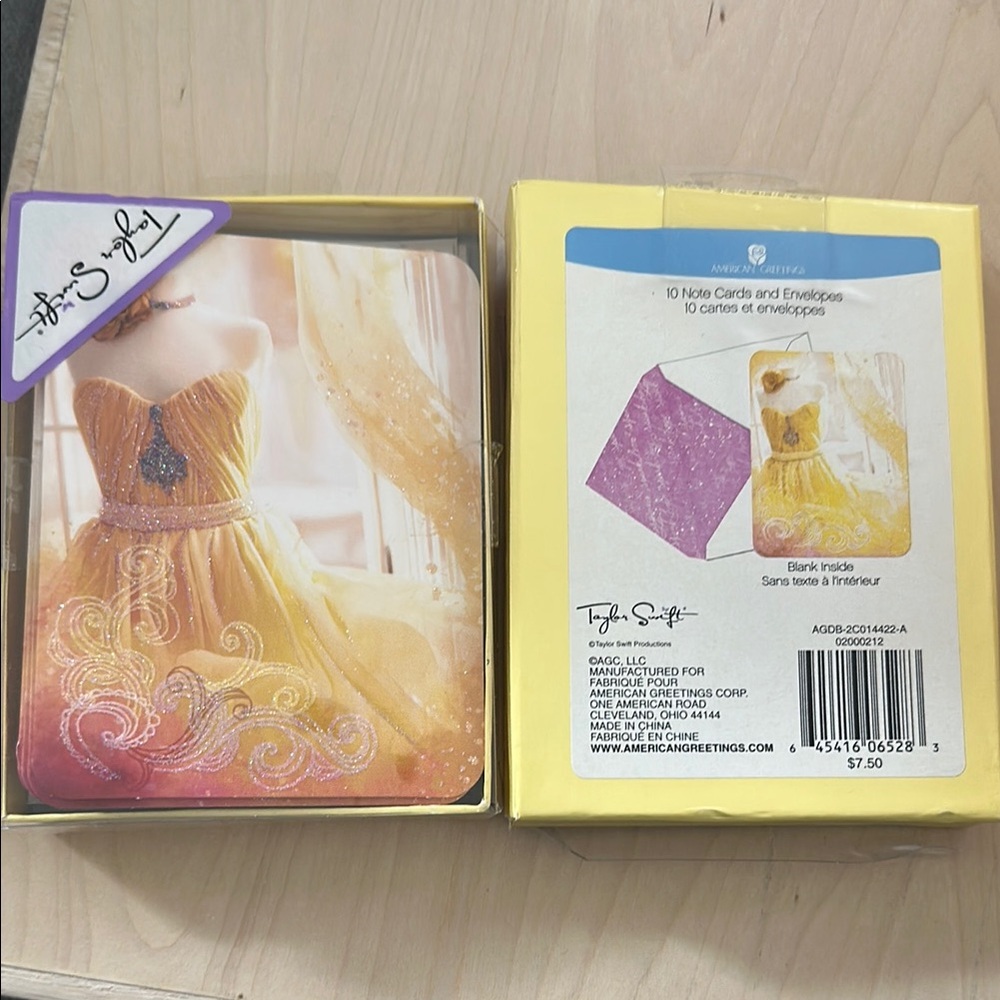 Taylor Swift Yellow and Pink Dress Note Cards